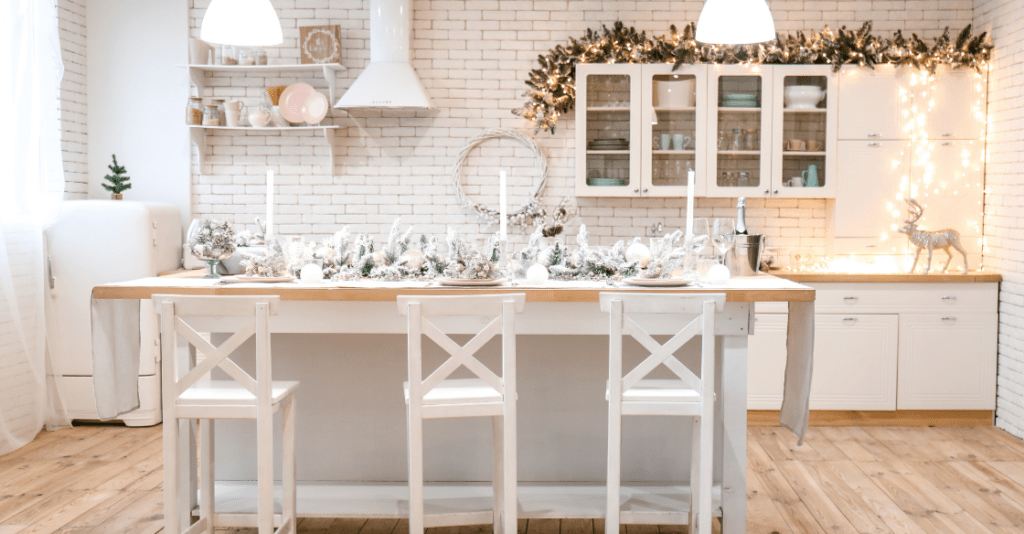 Kitchen with Christmas decor