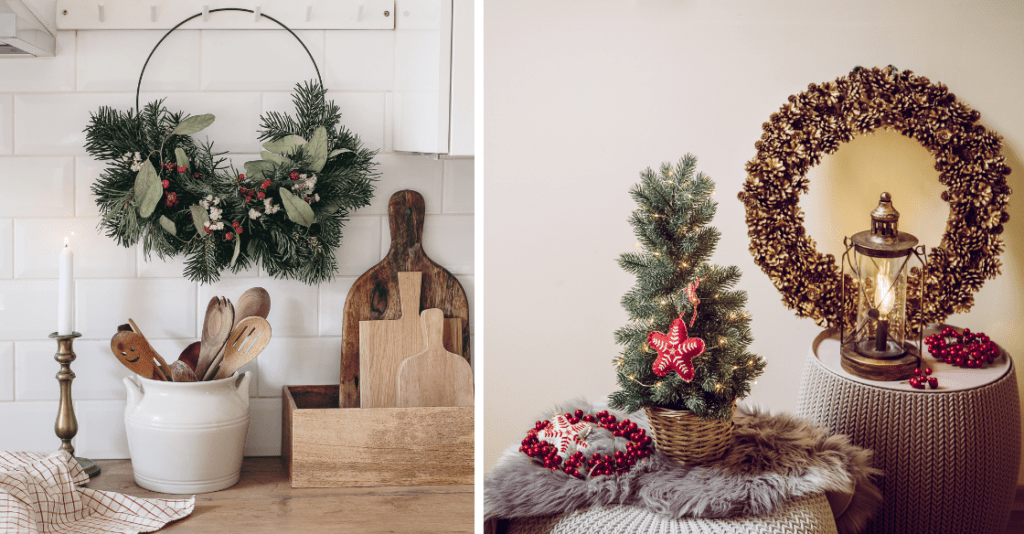 Minimal holiday decor for a small space